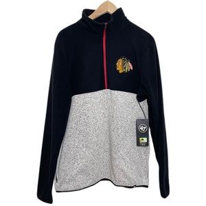 NWT Chicago Blackhawks NHL Officially Licensed ‘47 Brand 1/4 Zip Fleece